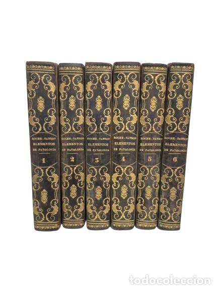 Antiquarische B&uuml;cher: 6 Tomos - Patologia Medico-Quirurjica- Tratado Teorico y Practico - Roche, Sanson y Lenoir - 1845