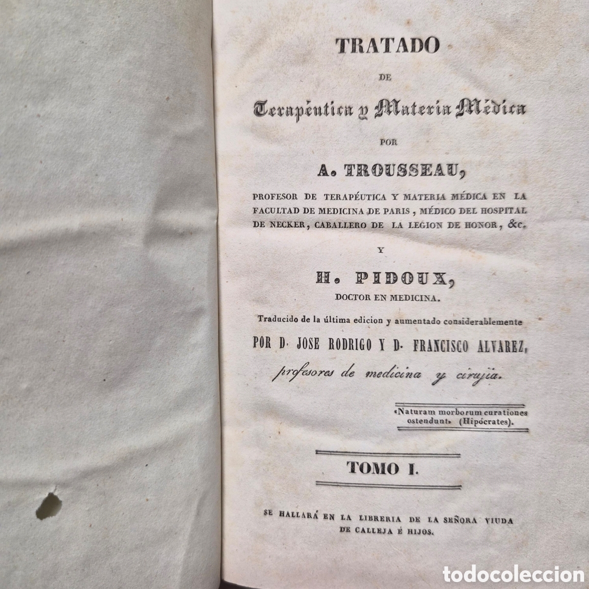 Libros antiguos: Tratado de Terap&eacute;utica y Materia M&eacute;dica