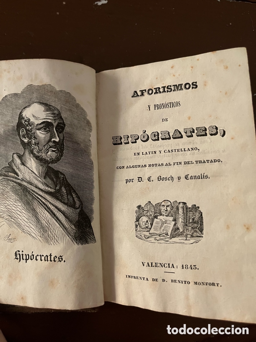 Libros antiguos: Aforismos - Hip&oacute;crates - 1843 - Foto 2