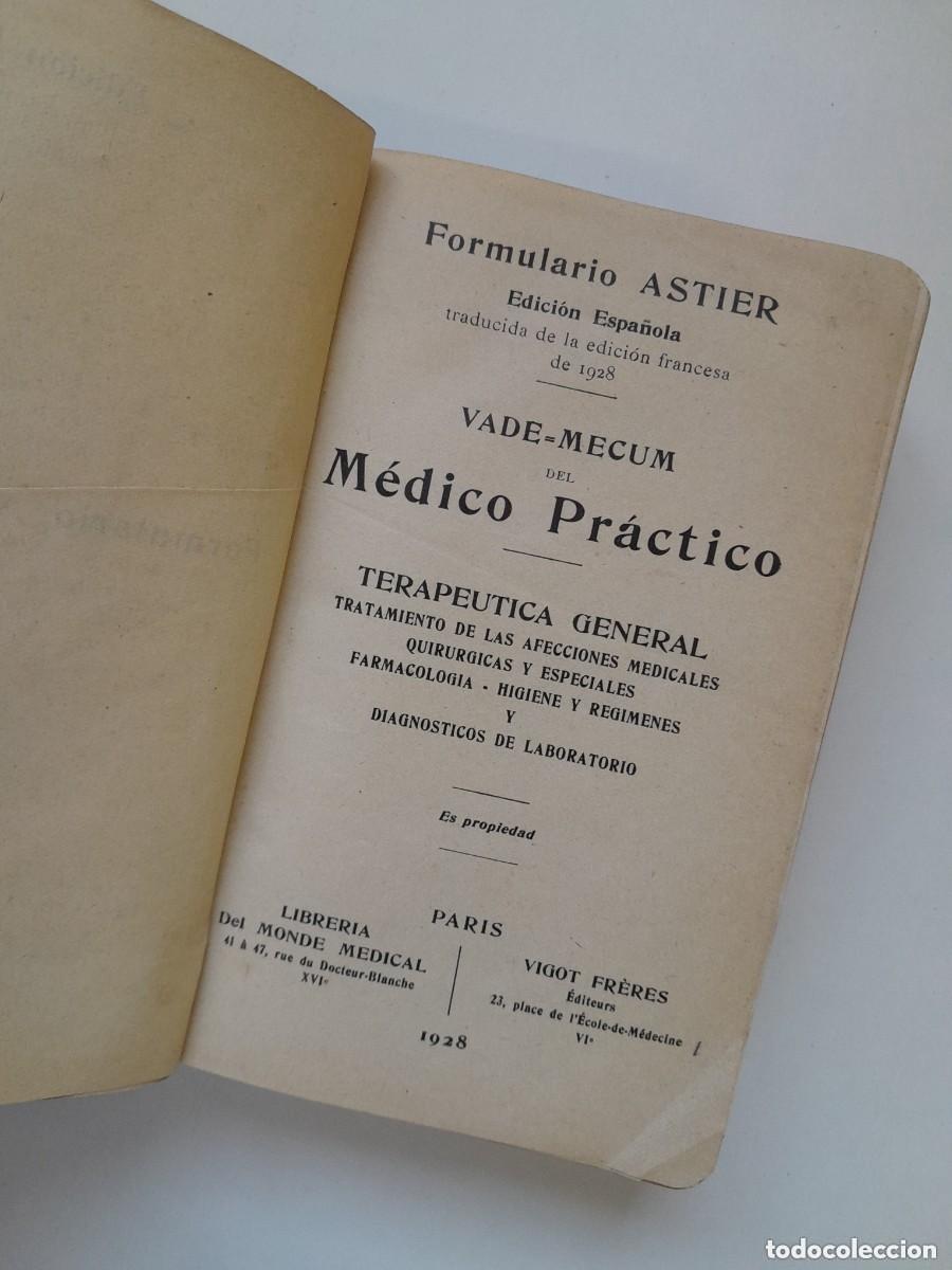 Libros antiguos: VADE-MECUM DEL M&Eacute;DICO PR&Aacute;CTICO (LIB. MONDE MEDICAL, 1928)