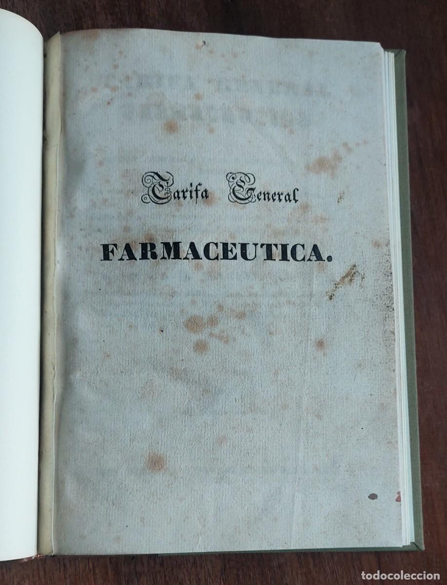 Libros antiguos: M. JIMENEZ TARIFA GENERAL FARMACEUTICA MODO DE TASAR RECETAS 1838 FARMACIA