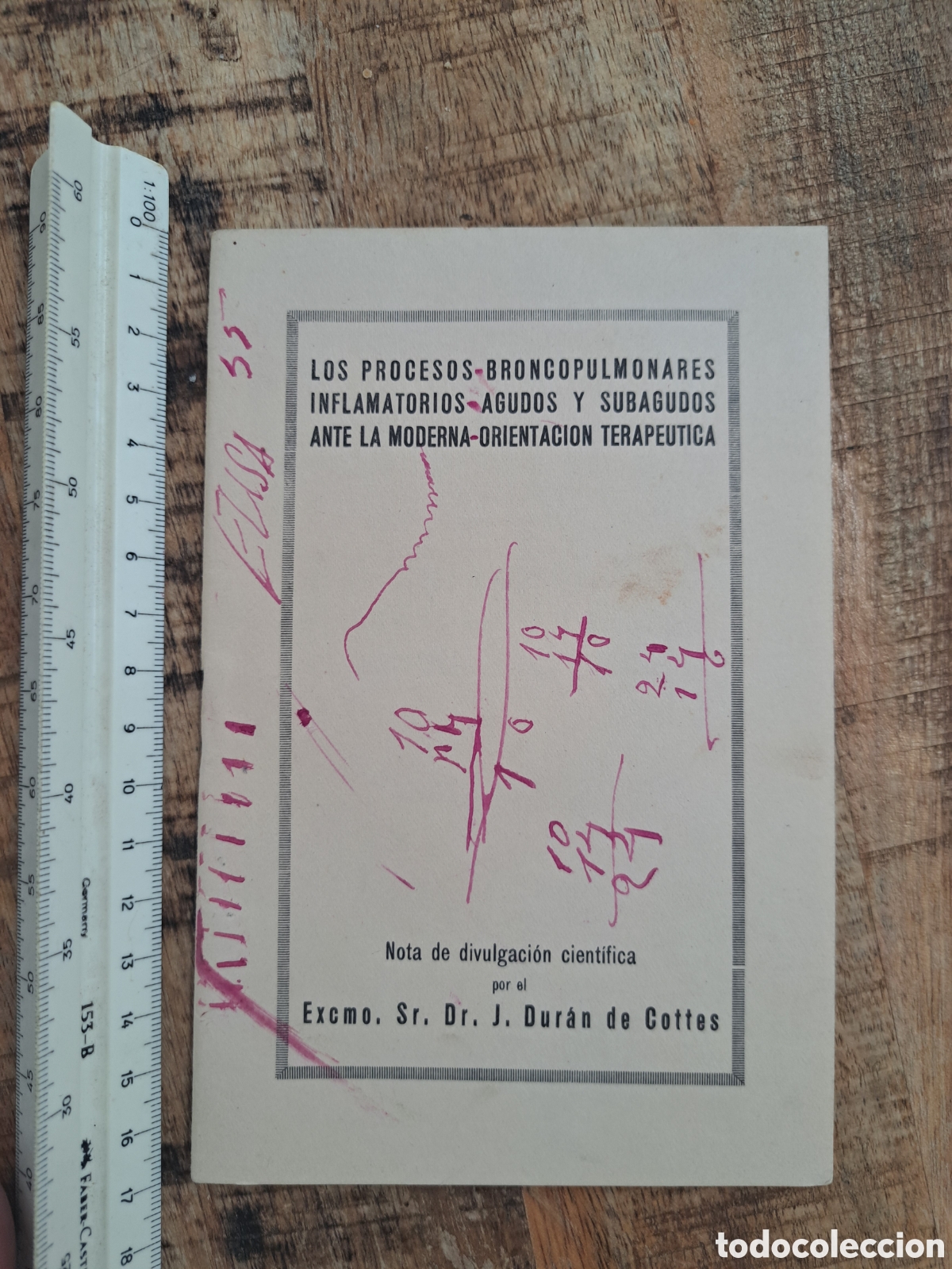Libros antiguos: Jml Los Procesos Broncopulmonares ante la Moderna orientacion Terapeutica, J. Duran Cottes Ibys 1924