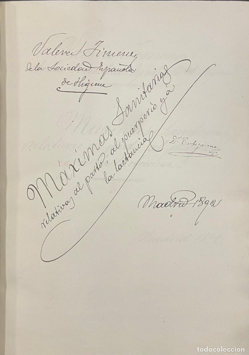 Libros antiguos: Manuscrito original del Dr. Tom&aacute;s Valera Jim&eacute;nez. M&aacute;ximas Sanitarias relativas al parto, al puerperi