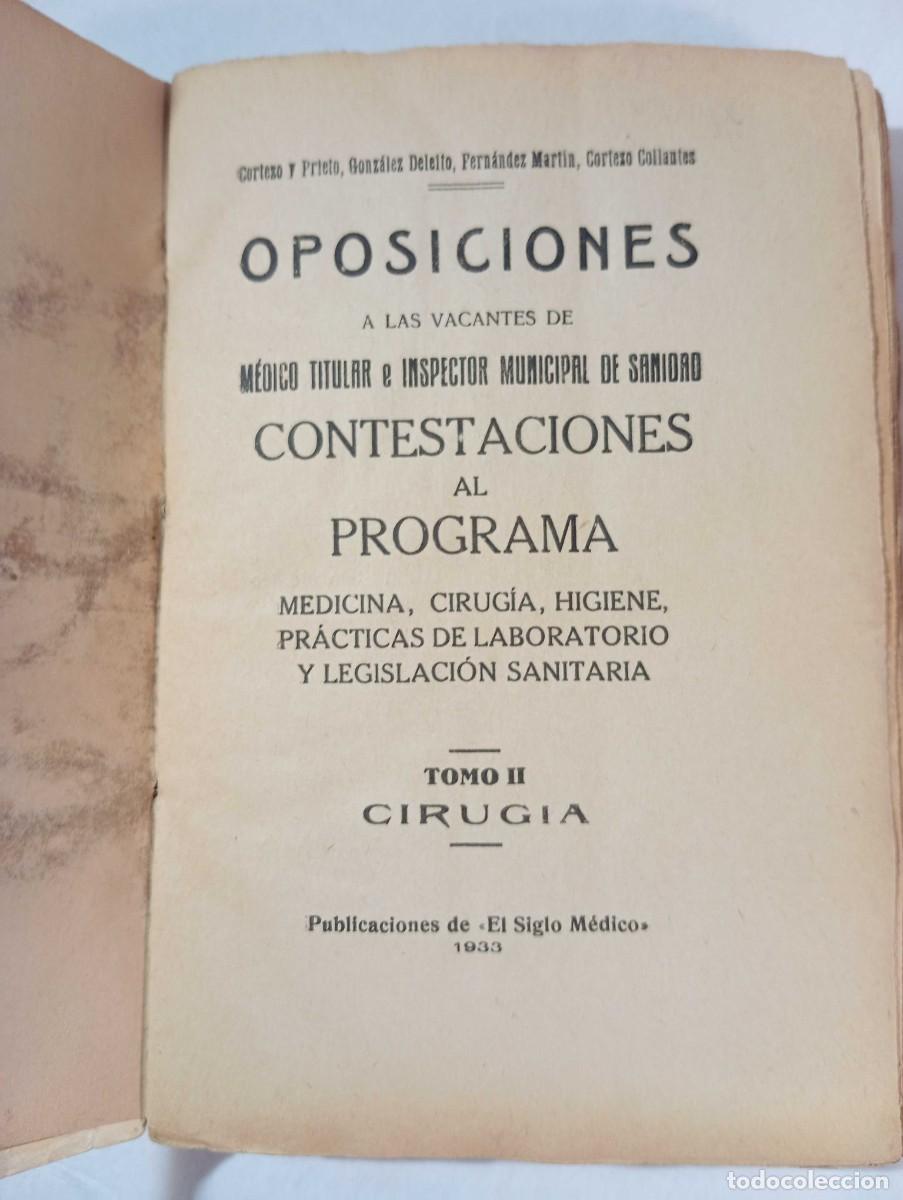 Libros antiguos: Oposiciones a las Vacantes de M&eacute;dico Titular e Inspector Municipal de Sanidad 1933