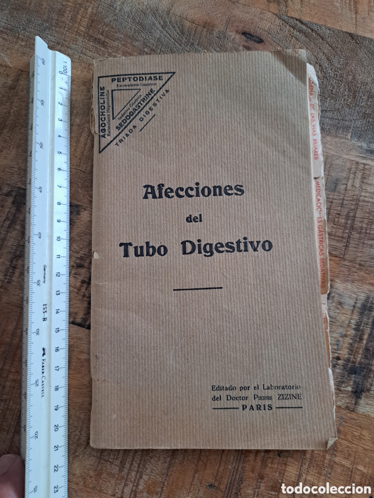Libros antiguos: Jml Afecciones del Tubo Digestivo. Laboratorio doctor Pierre Zizine. Paris 1900 aprox. Papel Secante