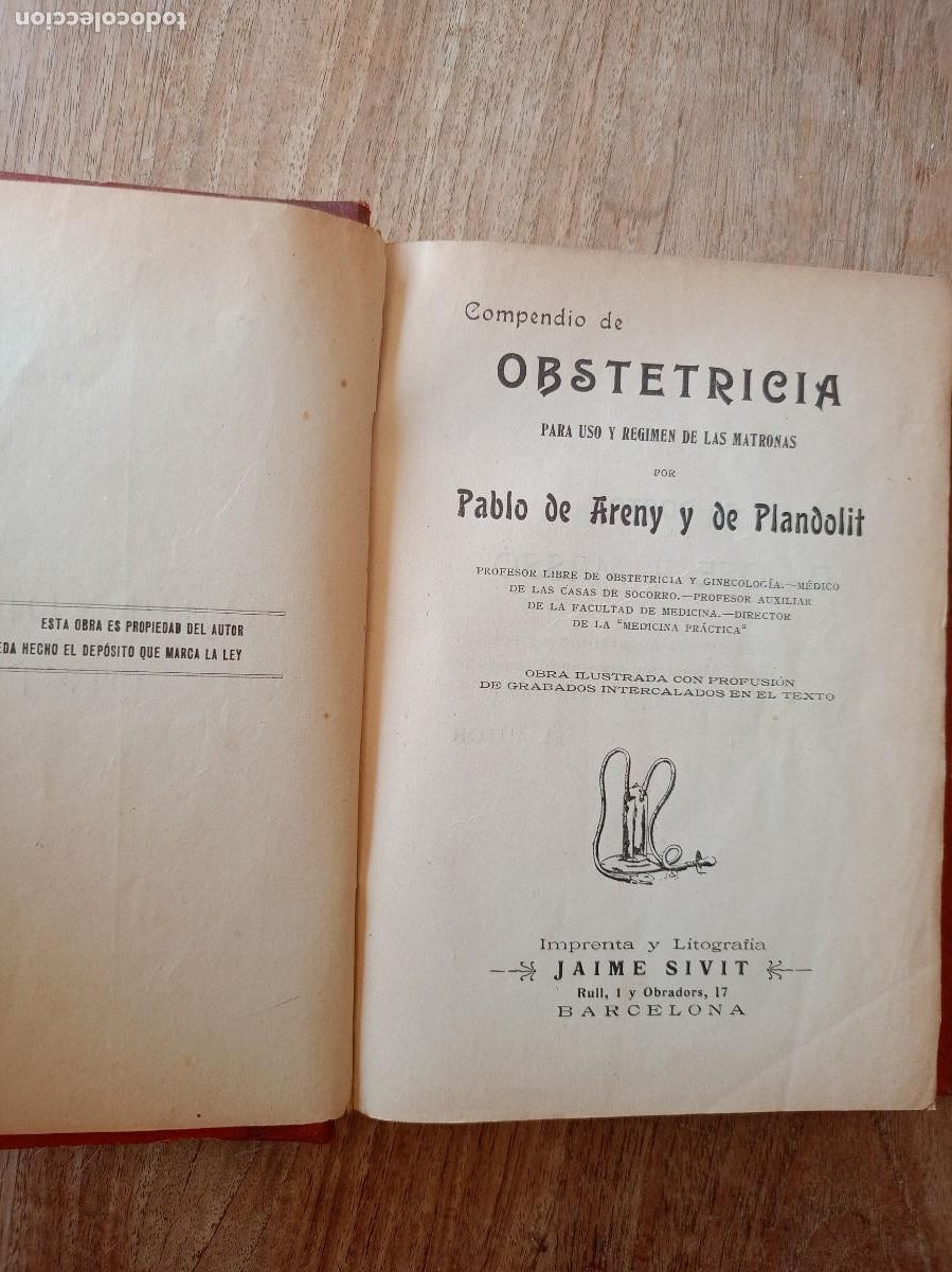 Libros antiguos: COMPENDIO DE OBSTETRICIA. PABLO DE ARENY. GRABADOS INTERCALADOS.