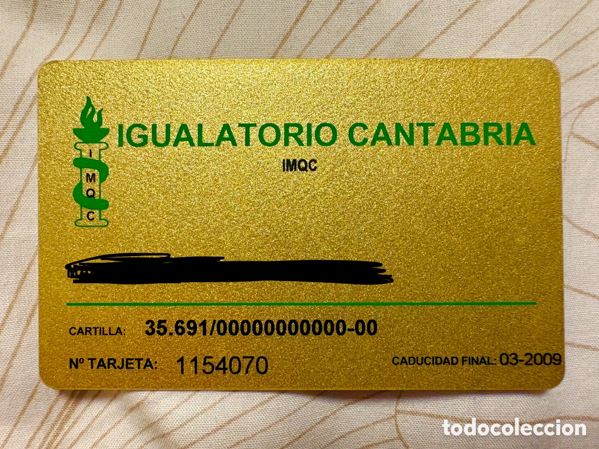 Libros antiguos: Tarjeta Vintage Igualatorio Cantabria (A&ntilde;o 2009) - Dorada IMQC Coleccionismo M&eacute;dico Cantabria