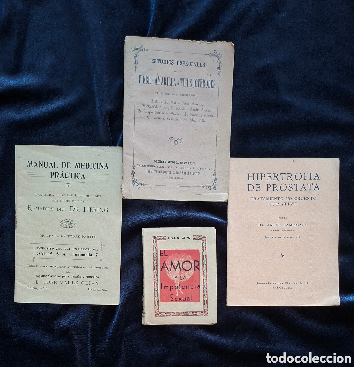 Libros antiguos: Lote de 4 folletos m&eacute;dicos antiguos (Barcelona, c.1900&ndash;1930)