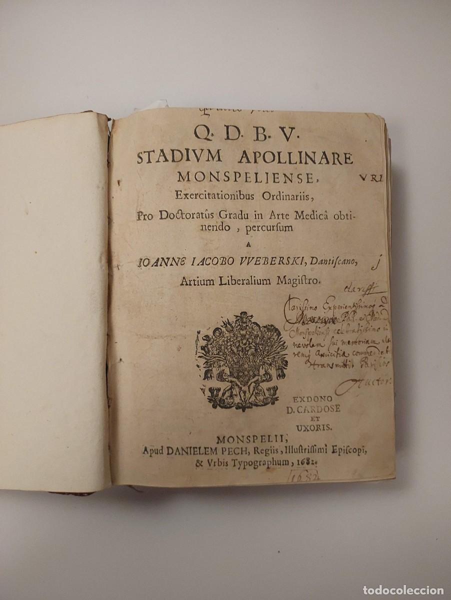 Libros antiguos: Q.D.B.V. STADIUM APOLLINARE MONSPELIENSE EXERCITATIONIBUS ORDINARIIS, PRO DOCTORATUS[...]- VUEBERSKI