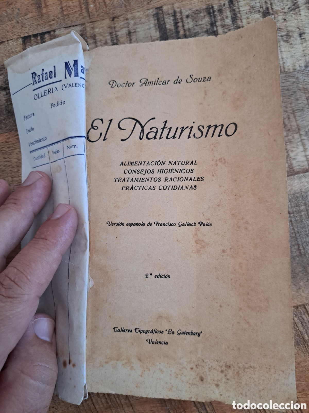 Livres anciens: Jml El naturismo. Doctor Amilcar de Souza. Valencia 1913.