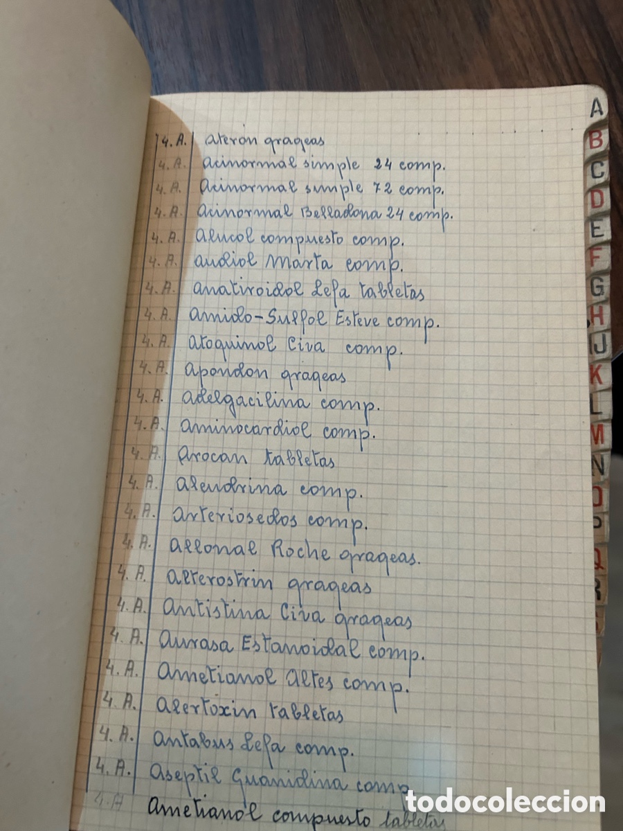 Antiquarische B&uuml;cher: Libreta /Vadem&eacute;cum Manuscrito Farmac&eacute;utico c. 1940-1960