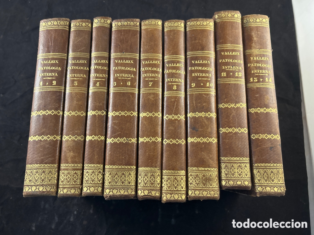 Libros antiguos: 9 tomos antiguos de Patolog&iacute;a interna, de Valleix