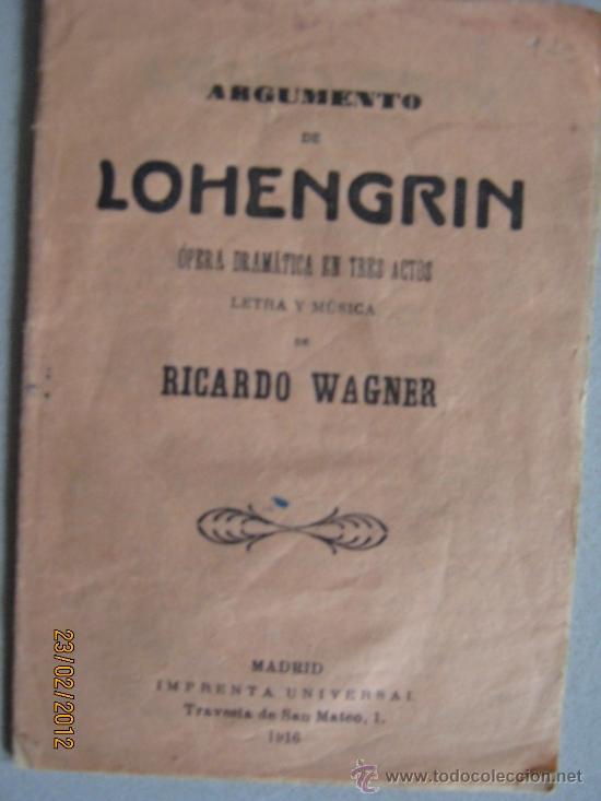 Libros antiguos: Argumento de Lohengrim - Foto 1