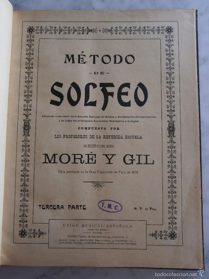 Libros antiguos: metodo de solfeo more y gil tercera parte - Foto 1