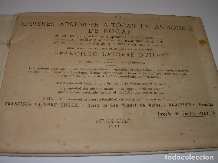 Libros antiguos: QUIERES APRENDER A TOCAR LA ARMONICA.....A&Ntilde;O 1.944 - Foto 2