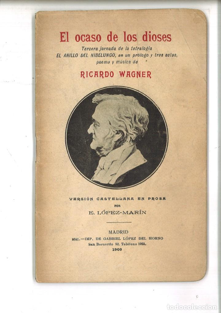 Libros antiguos: EL OCASO DE LOS DIOSES. Ricardo Wagner - Foto 1