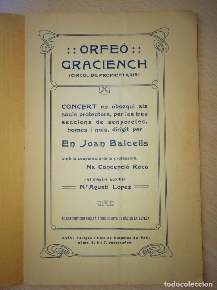 Libros antiguos: Programa de concierto de 1910 - Foto 2