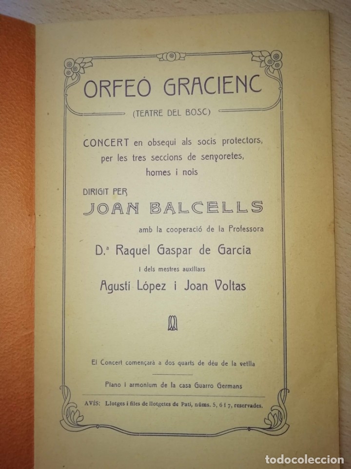 Libros antiguos: Programa de concierto, 1911 - Foto 2
