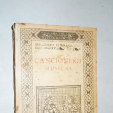 Libros antiguos: CANCIONERO MUSICAL. EDUARDO MARTINEZ TORNER. 1928.