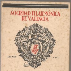 Libros antiguos: SOCIEDAD FILARMONICA DE VALENCIA MEMORIA 1934, LISTA DE SOCIOS NNNNI