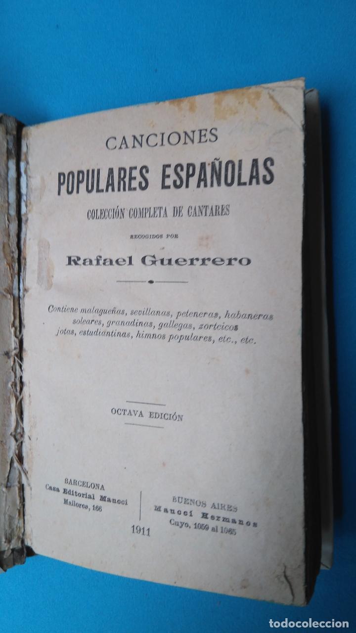 Libros antiguos: Canciones populares españolas - Rafael Guerrero - 1911 - Foto 1 - 211992417