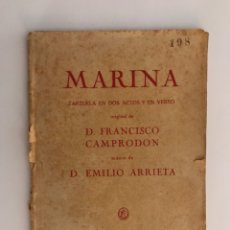Libros antiguos: MARINA, ZARZUELA EN DOS ACTOS Y EN VERSO, ORIGINAL DE D. FRANCISCO CAMPRODON (H.1920?). Lote 214497411