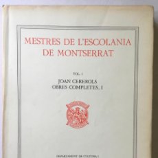 Libros antiguos: OBRES COMPLETES, I. - CEREROLS, JOAN.