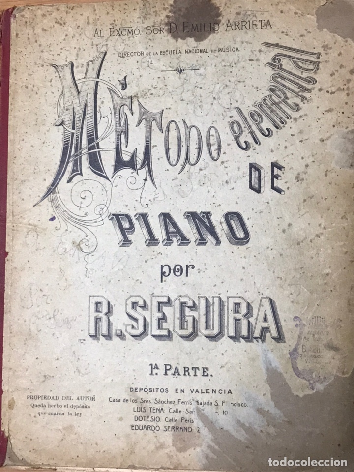 Libros antiguos: Método elemental Piano R.Segura 1ª Parte 1879 - Foto 12 - 245490015