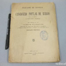 Libros antiguos: CANCIONERO POPULAR DE BURGOS. FEDERICO OLMEDA. SEVILLA 1903. Lote 259274730