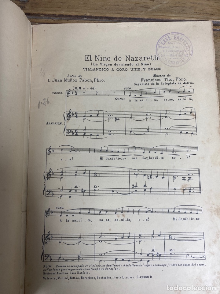 Libros antiguos: Villancico a coro - Foto 2