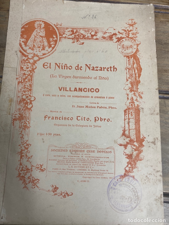 Libros antiguos: Villancico a coro - Foto 1