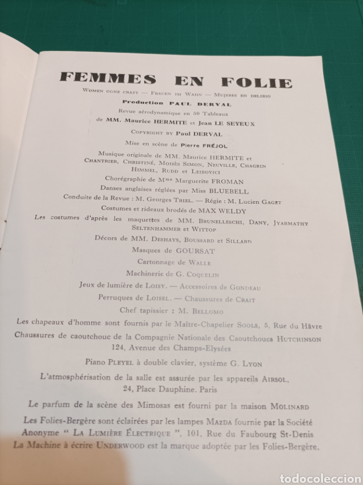Libros antiguos: FOLIES BERGERE .PROGRAMME OFFICIEL - Foto 4