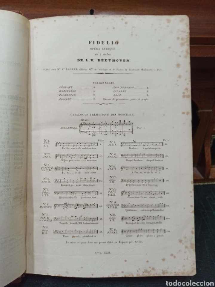 Libros antiguos: BEETHOVEN FIDELIO. Opéra Complet. Partition de piano et chant, paroles françaises. - Foto 3 - 335970248
