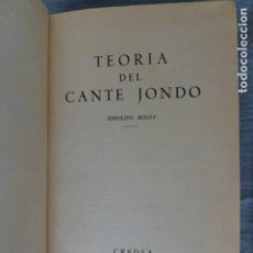Libri antichi: TEORIA DEL CANTE JONDO HIPOLITO ROSSY CREDSA 1966 1ª EDICION. Lote 370896861