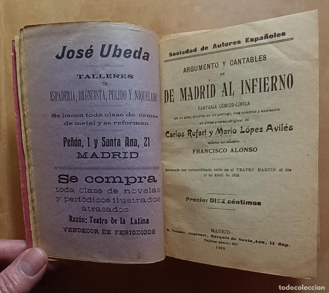 Libros antiguos: ARGUMENTOS Y CANTABLES (1908 &ndash; 1918) - Foto 3