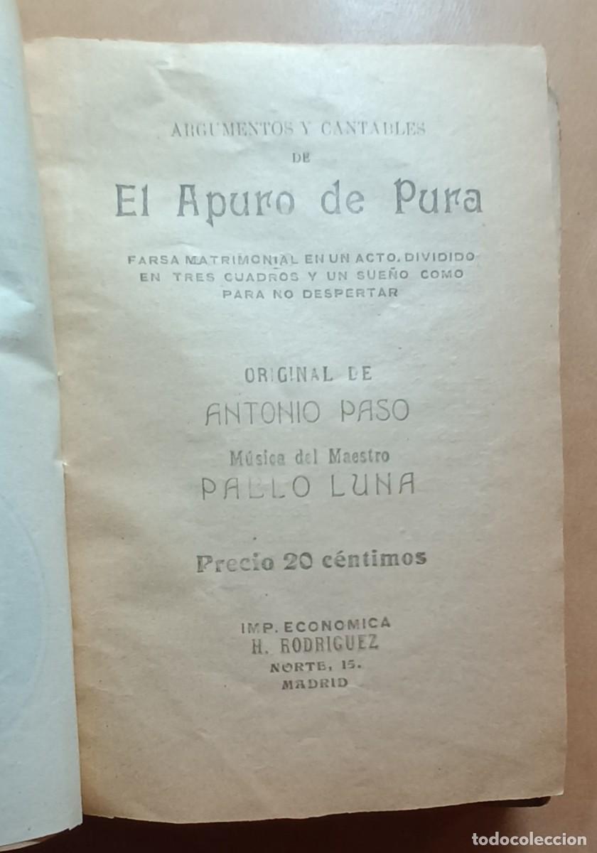 Libros antiguos: ARGUMENTOS Y CANTABLES (1908 &ndash; 1918) - Foto 9