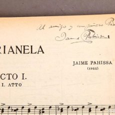 Libros antiguos: JAIME PAHISSA - MARIANELA - DEDICATORIA AUTÓGRAFA DEL MAESTRO - 1926