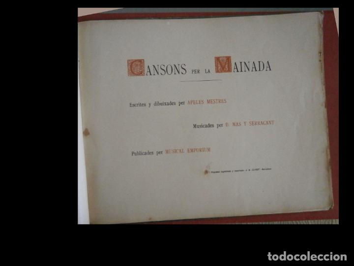 Libros antiguos: Cansons per la mainada. Apeles Mestres - Foto 5