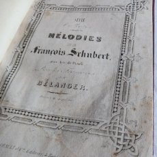 Libros antiguos: MÉLODIES DE FRANÇOIS SCHUBERT (SIGLO XIX), BÉRANGER - PARTITURAS