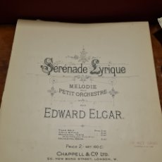 Libros antiguos: PARTITURA PIANO SOLO .SERENADE LYRIQUE- EDWARD ELGAR
