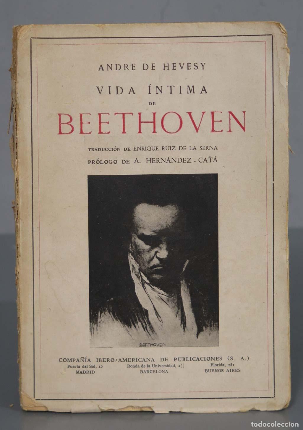 Libros antiguos: Vida &iacute;ntima de Beethoven. HEVESY - Foto 1