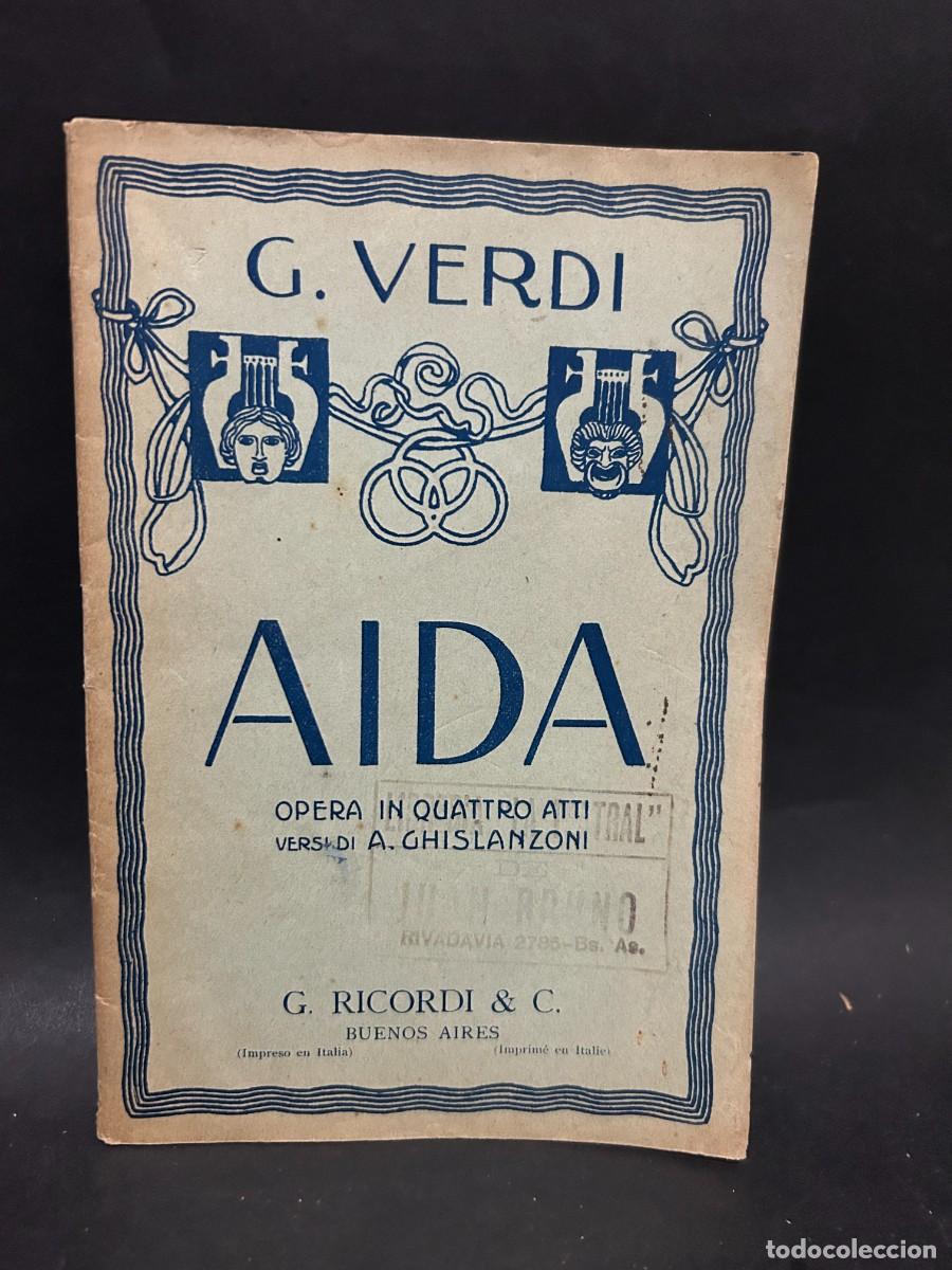 Libros antiguos: G. VERDI - AIDA - PROGRAMA DE OPERA - Foto 1