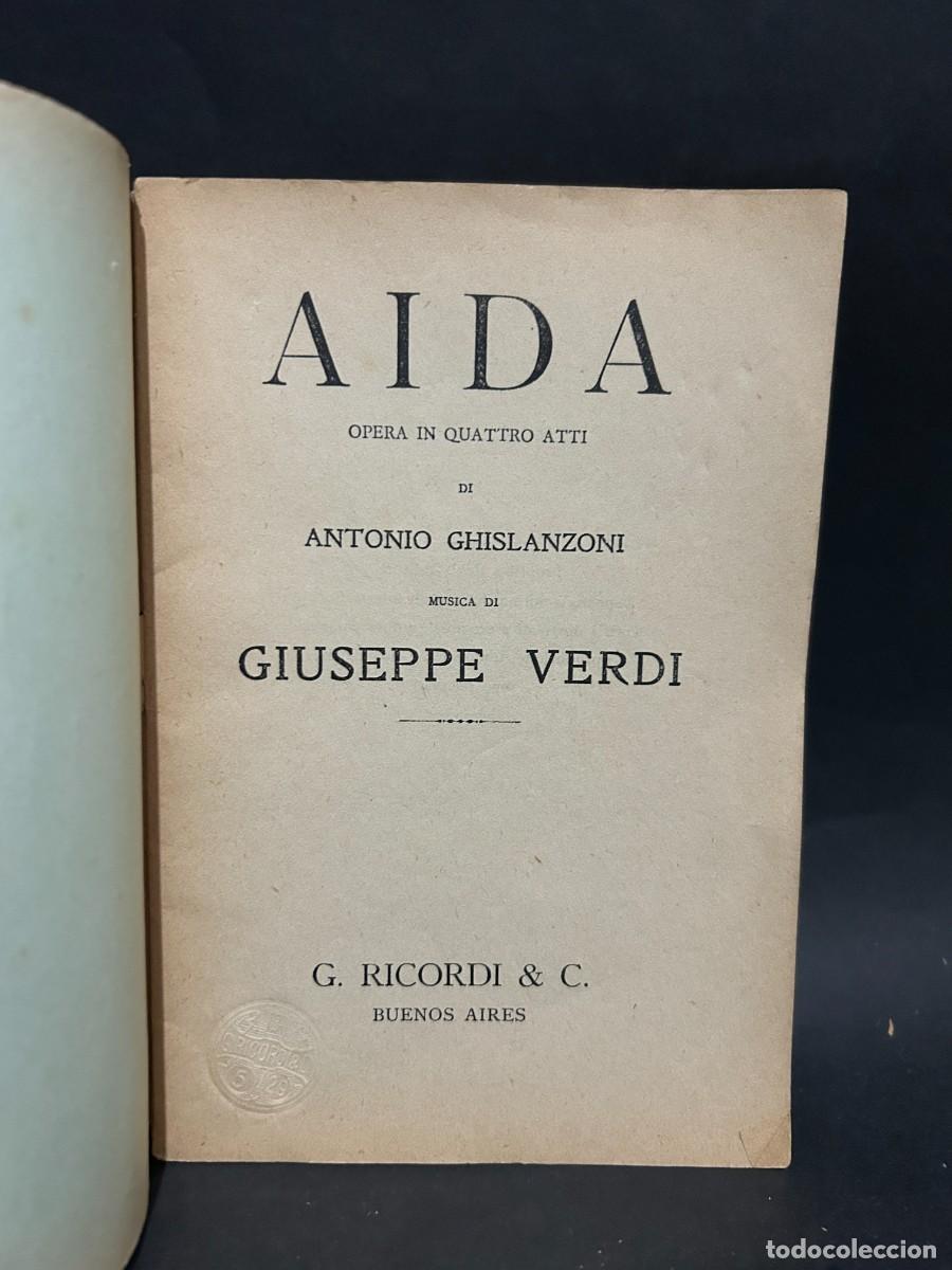 Libros antiguos: G. VERDI - AIDA - PROGRAMA DE OPERA - Foto 2