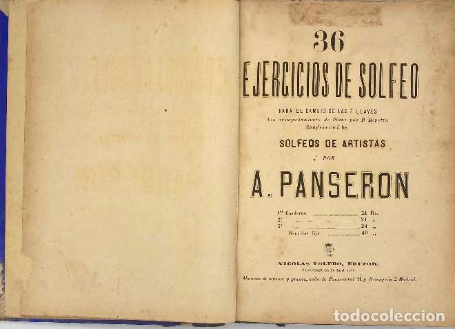 Libros antiguos: 36 EJERCICIOS DE SOLFEO A. PANSERON - - Foto 1