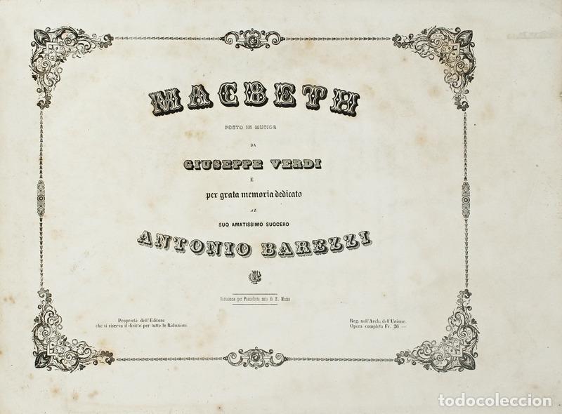 Libros antiguos: VERDI. (Giuseppe) - MACBETH - Foto 1