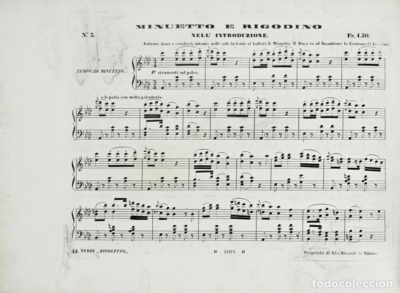 Libros antiguos: VERDI. (Giuseppe) - RIGOLETTO - Foto 2