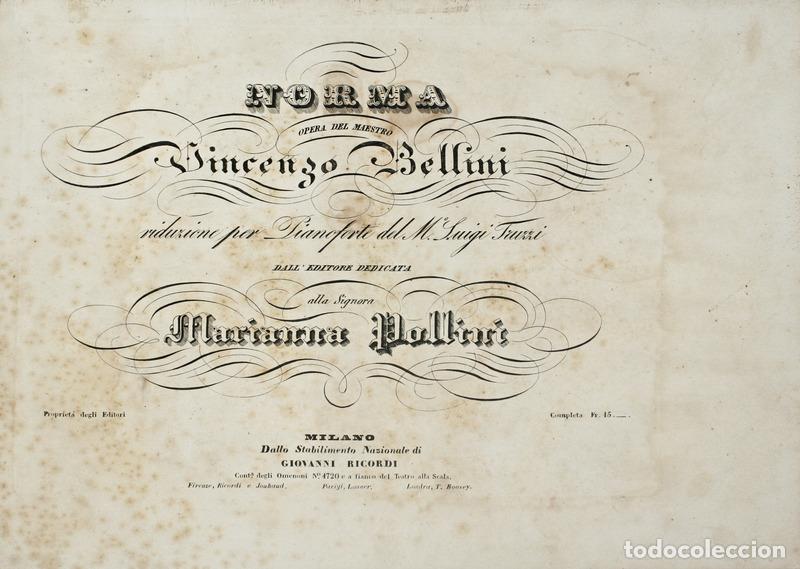 Libros antiguos: BELLINI. (Vincenzo) - NORMA - Foto 1