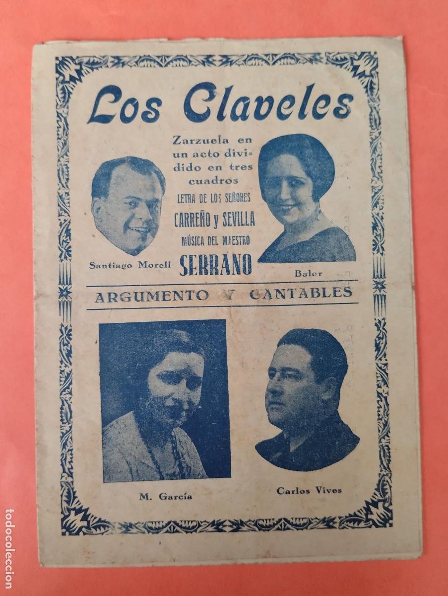 Libros antiguos: FAR - LOS CLAVELES. ZARZUELA. - Foto 1