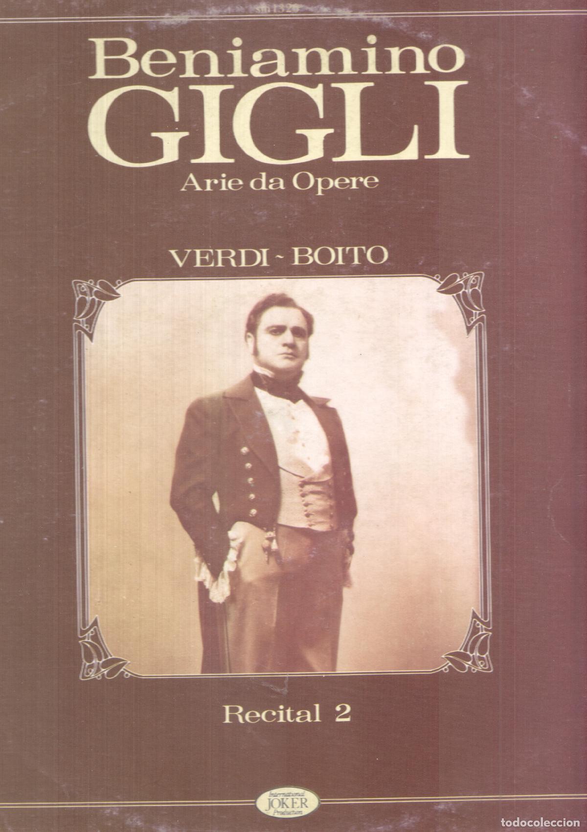 Libri antichi: LP: Beniamino Gigli arie da opere, recital 2: Verdi - Boito -