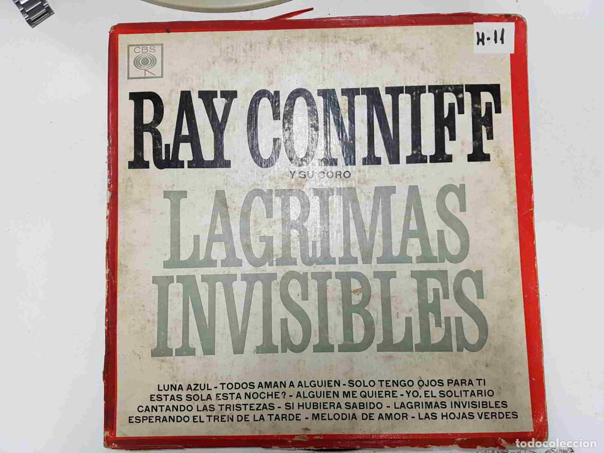 Livros antigos: LP: Ray Conif y su coro Lagrimas Invisibles. Mal estado tanto cubierta exterior como interior